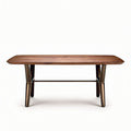 Wooden coffee table with metal legs in brown 120 x 60 x 40cm