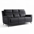 Reclining sofa in dark gray fabric with modern design and comfortable seating